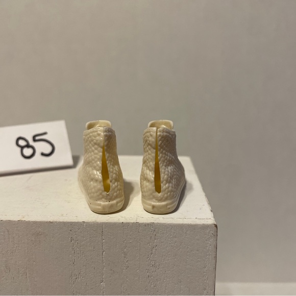 BARBIE KEN SHOES SNEAKERS OFF-WHITE CREAM HIGH-TOP TENNIS SHOES ONLY DOLL SHOES - Picture 6 of 9